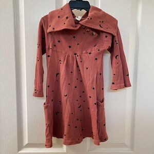 Kate Quinn Thermal Waffle Knit Moon and Stars Dress Girls Size 5